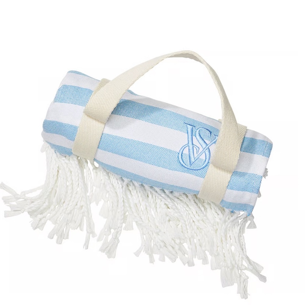 Victoria's Secret Blue and White Striped Beach Towel